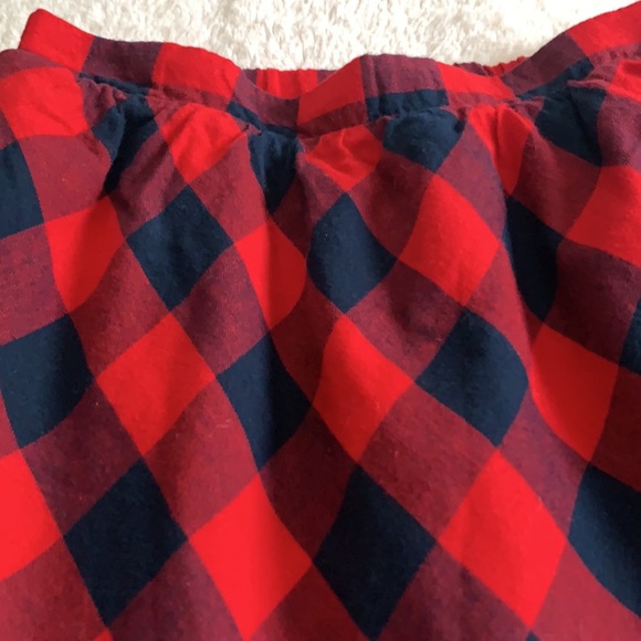 Gap Girls Red Blue Cotton Flannel Skirt 5 EUC Lined - Picture 2 of 11